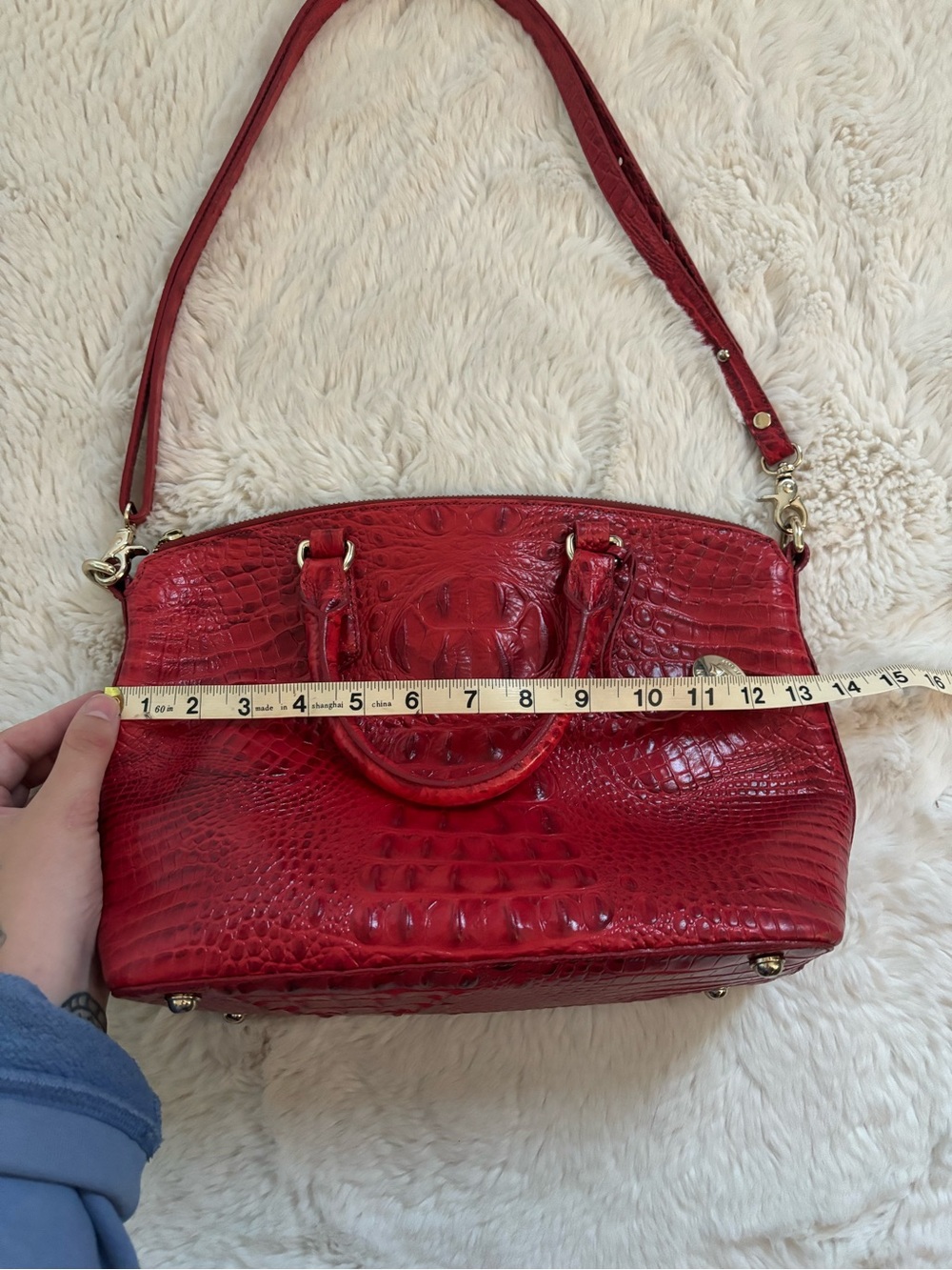 Brahmin Red Dragon Melbourne Leather Duxbury Satchel Handbag and Wallet - Picture 13 of 15